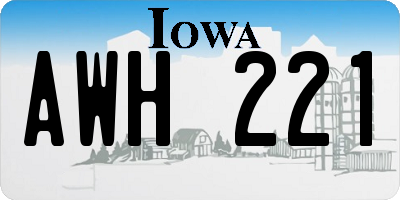 IA license plate AWH221