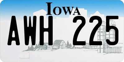 IA license plate AWH225