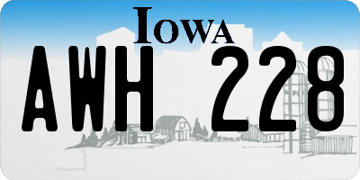 IA license plate AWH228