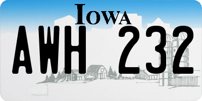 IA license plate AWH232