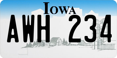 IA license plate AWH234