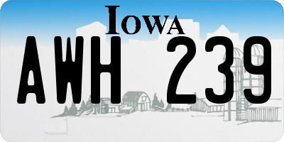 IA license plate AWH239