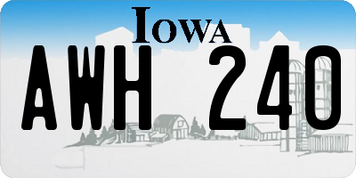 IA license plate AWH240