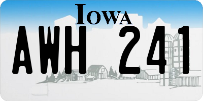 IA license plate AWH241