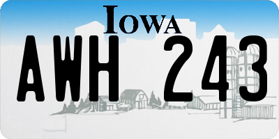 IA license plate AWH243