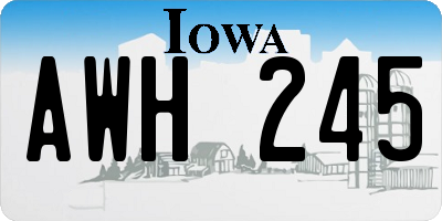 IA license plate AWH245