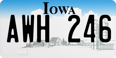 IA license plate AWH246