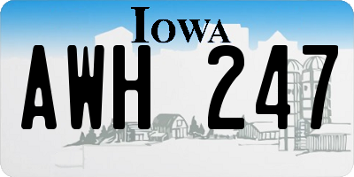 IA license plate AWH247