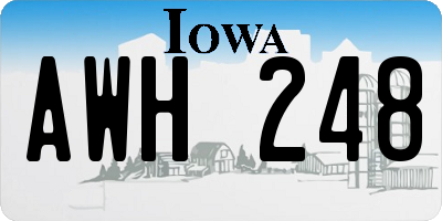 IA license plate AWH248