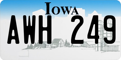 IA license plate AWH249
