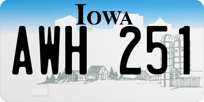 IA license plate AWH251