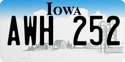 IA license plate AWH252