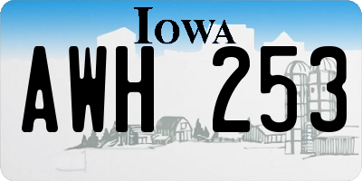 IA license plate AWH253