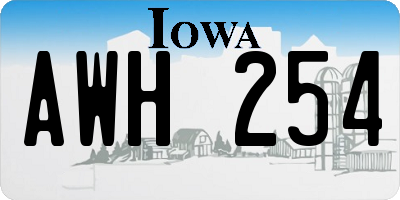 IA license plate AWH254