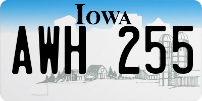 IA license plate AWH255