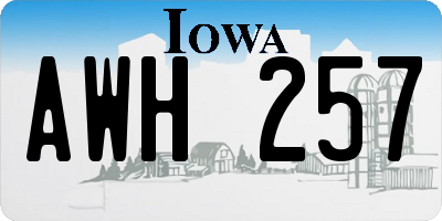 IA license plate AWH257