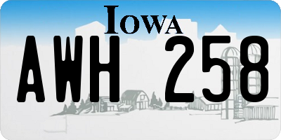 IA license plate AWH258