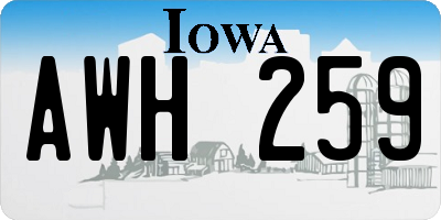 IA license plate AWH259