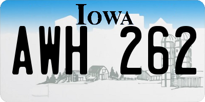 IA license plate AWH262