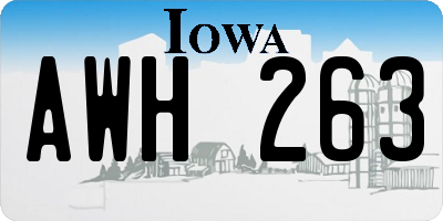 IA license plate AWH263