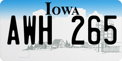 IA license plate AWH265