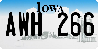 IA license plate AWH266