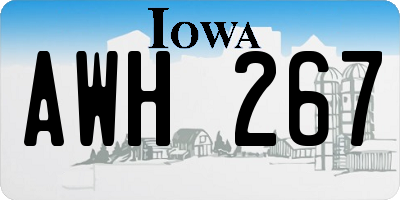 IA license plate AWH267
