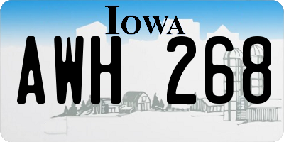 IA license plate AWH268