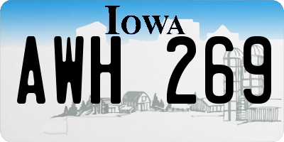 IA license plate AWH269