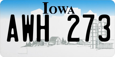 IA license plate AWH273