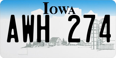 IA license plate AWH274