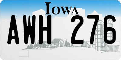 IA license plate AWH276
