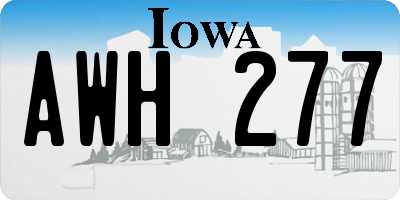 IA license plate AWH277