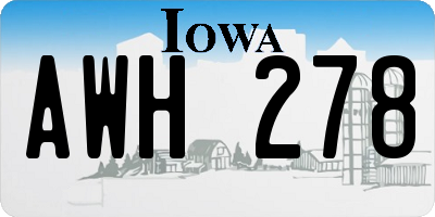 IA license plate AWH278