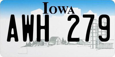 IA license plate AWH279