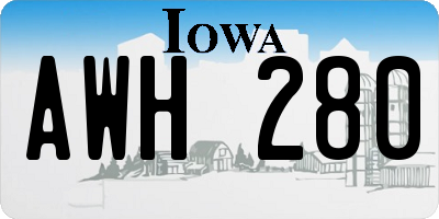 IA license plate AWH280