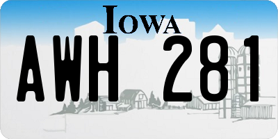 IA license plate AWH281