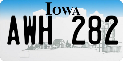 IA license plate AWH282
