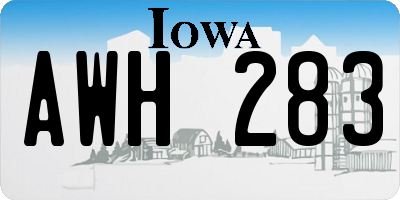 IA license plate AWH283