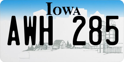 IA license plate AWH285