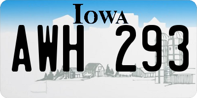 IA license plate AWH293