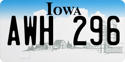 IA license plate AWH296