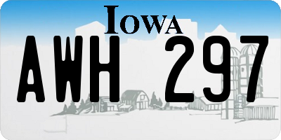 IA license plate AWH297