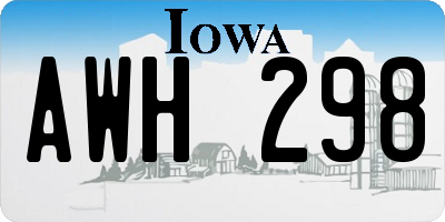 IA license plate AWH298