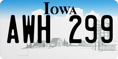 IA license plate AWH299