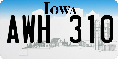 IA license plate AWH310