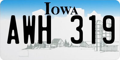 IA license plate AWH319