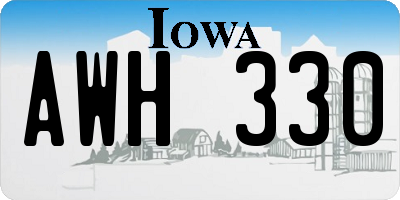 IA license plate AWH330