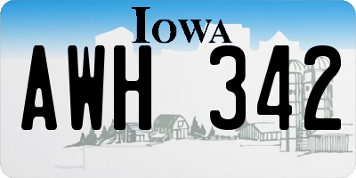 IA license plate AWH342