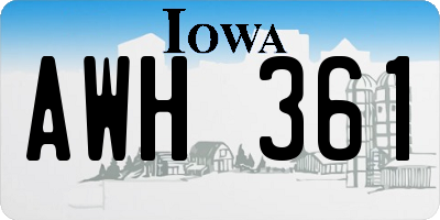 IA license plate AWH361